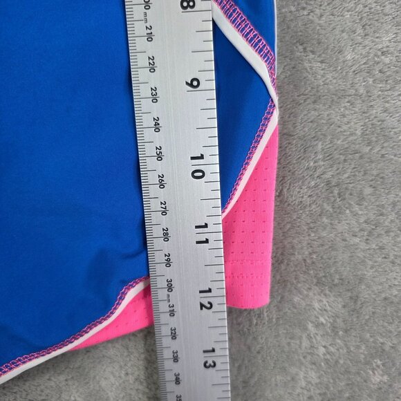 Womens Adidas Blue Pink White Climalite Shorts Athletic Polyester 4" Inseam M - Picture 11 of 13